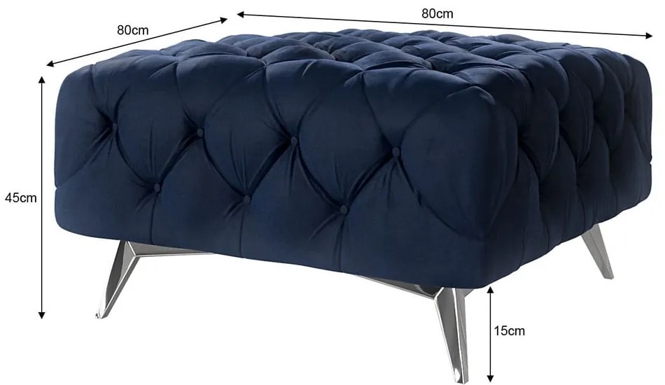 Sötétkék bársony lábtartó Chelsea – Ropez