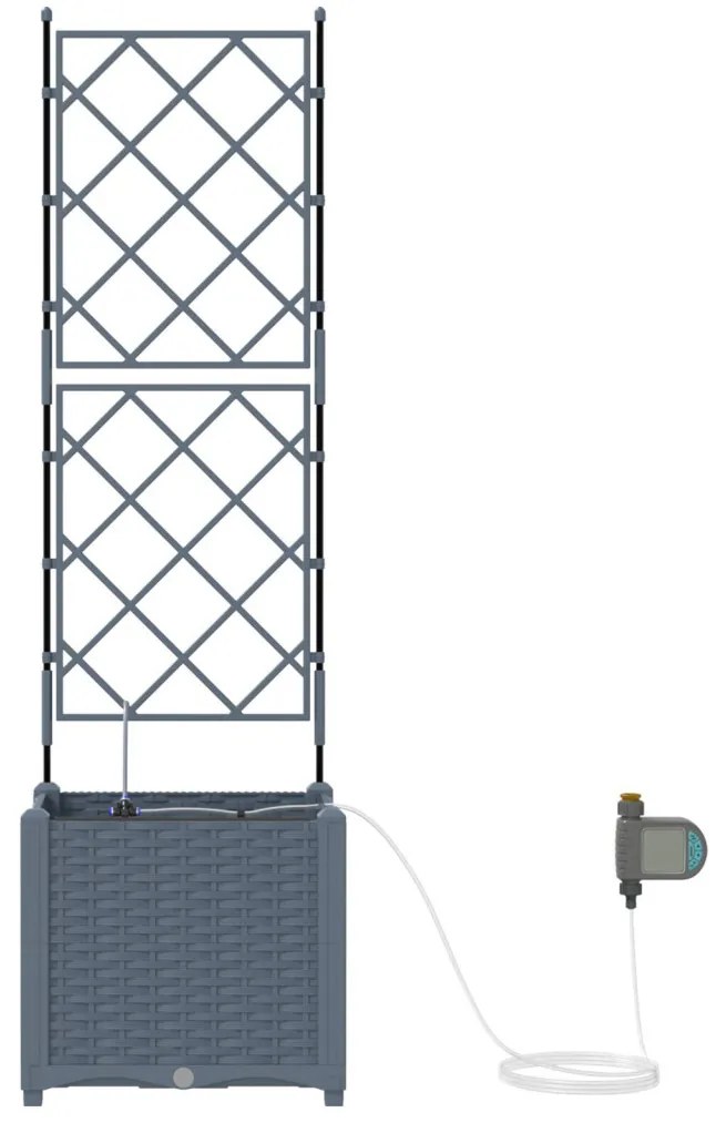 Kerti ültetők Világosszürke 40 x 40 x 142 cm Acél
