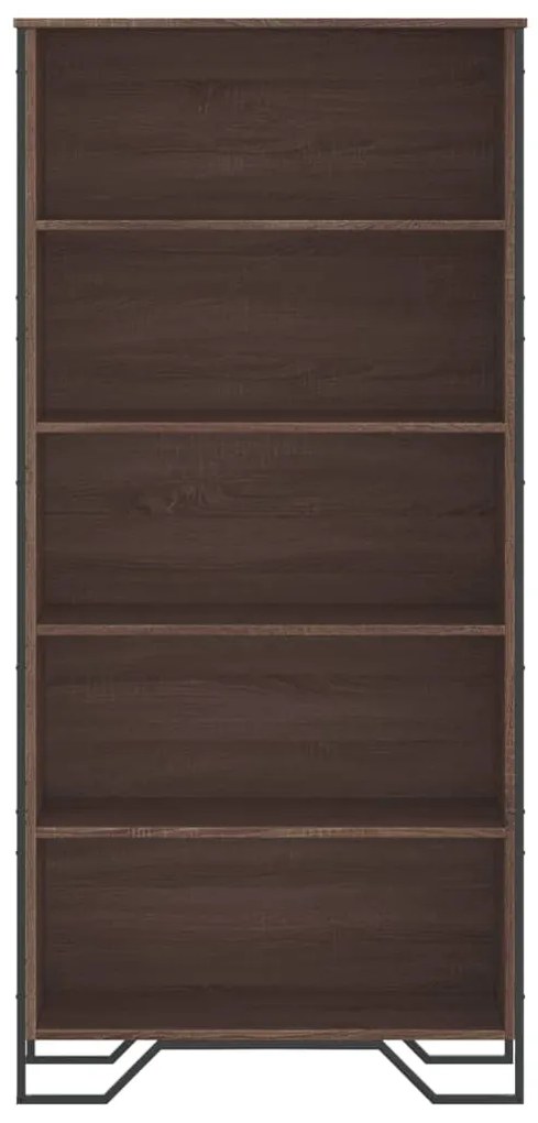 barna tölgy színű szerelt fa könyvszekrény 80 x 31 x 169 cm
