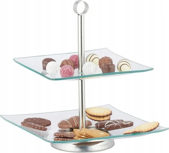 Üveg patera piramis sütemény gyümölcs E158