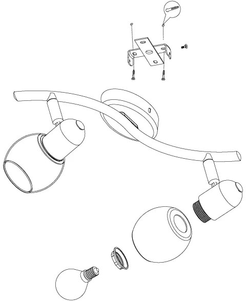 Eglo 98625 - Spotlámpa POLLICA 2xE14/28W/230V