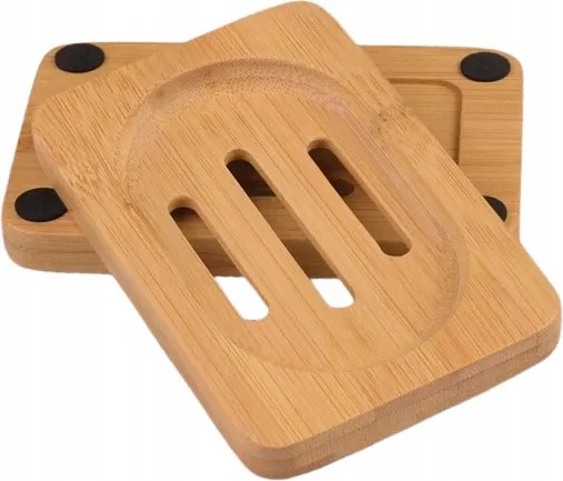 Fürdőszobai Szappantartó Szabadon álló Fa Téglalap alakú 12/7,9 cm