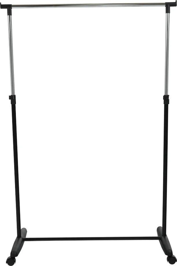 Görgős ruhaálvány, króm/fekete műanyag, SOREN