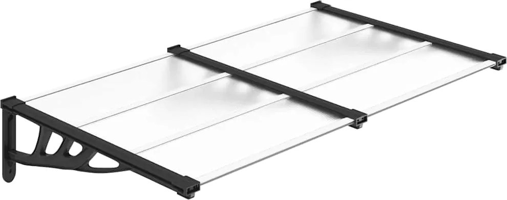 vidaXL fekete és átlátszó polikarbonát ajtóelőtető 152,5 x 90 cm