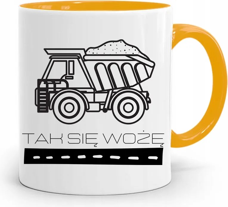 Sárga Építőipari Bögre Barkácsoló Ajándék fényképes nyomtatással