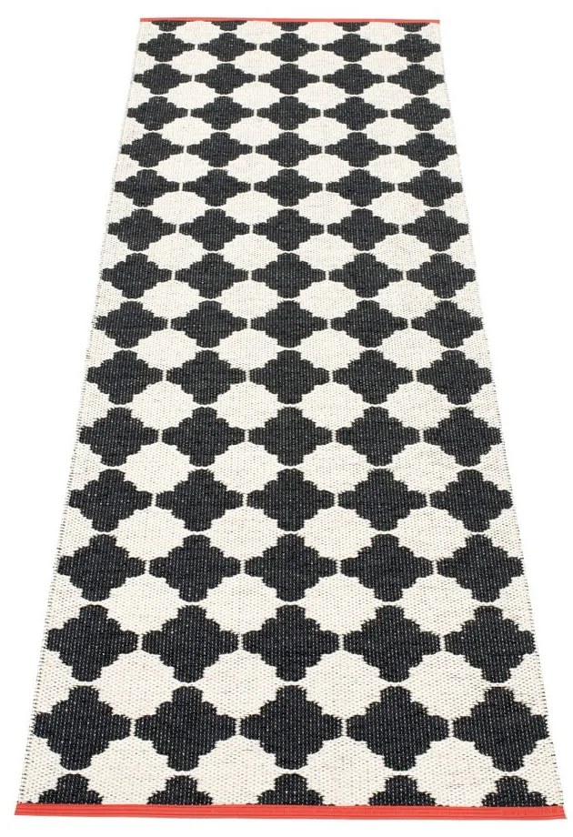 Fekete-fehér kültéri-beltéri futószőnyeg 70x225 cm Marre Black Coral – Pappelina