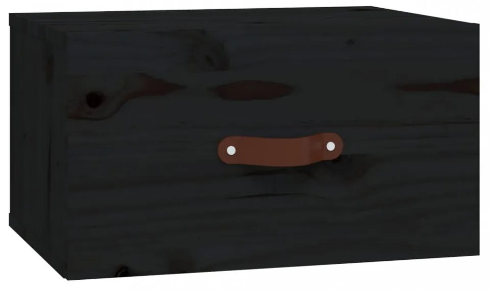 2 db fekete falra szerelhető éjjeliszekrény 40 x 29,5 x 22 cm