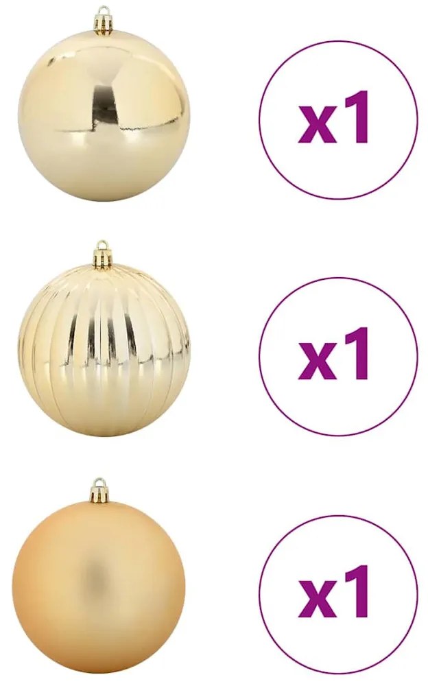 Karácsonyi Díszgömb Készlet 3 pcs Arany