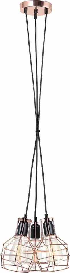 Italux PERIFO MDM-2272/3 BK+COP Függőlámpa 3x60W/E27 IP20