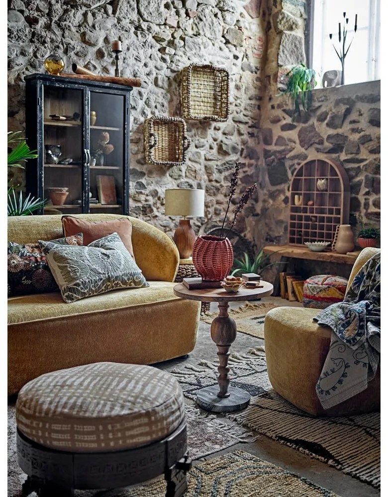 Bézs-sötétbarna puff Paloma – Bloomingville