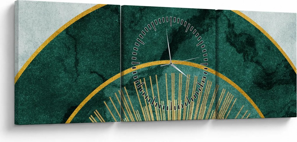 Kép - Arany textúrájú formák (órával) (90x30 cm)