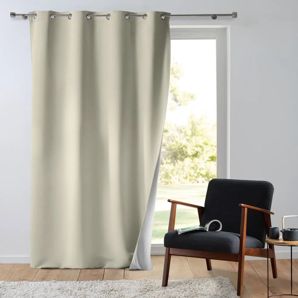Bézs mikroszálas termo függöny 135x260 cm Micropolar – douceur d'intérieur
