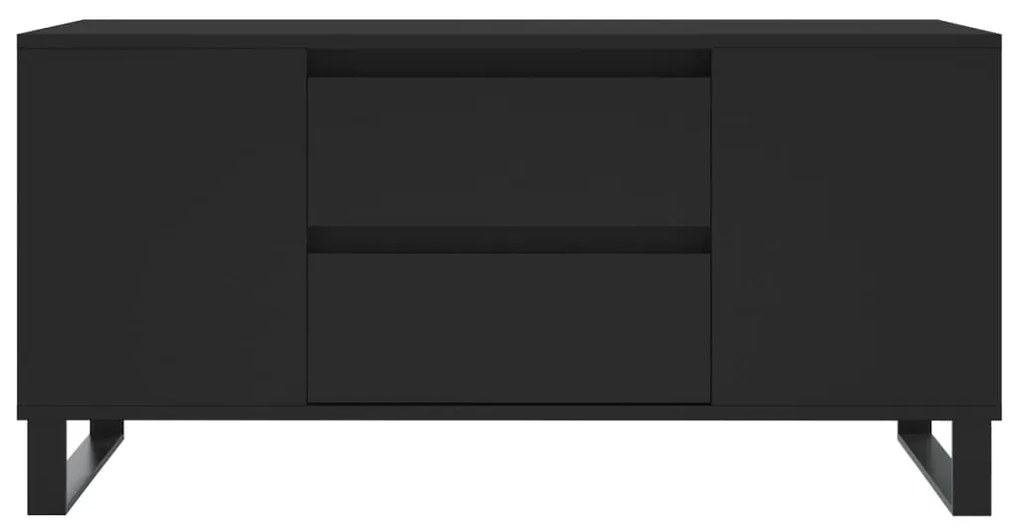 Fekete szerelt fa dohányzóasztal 102x44,5x50 cm
