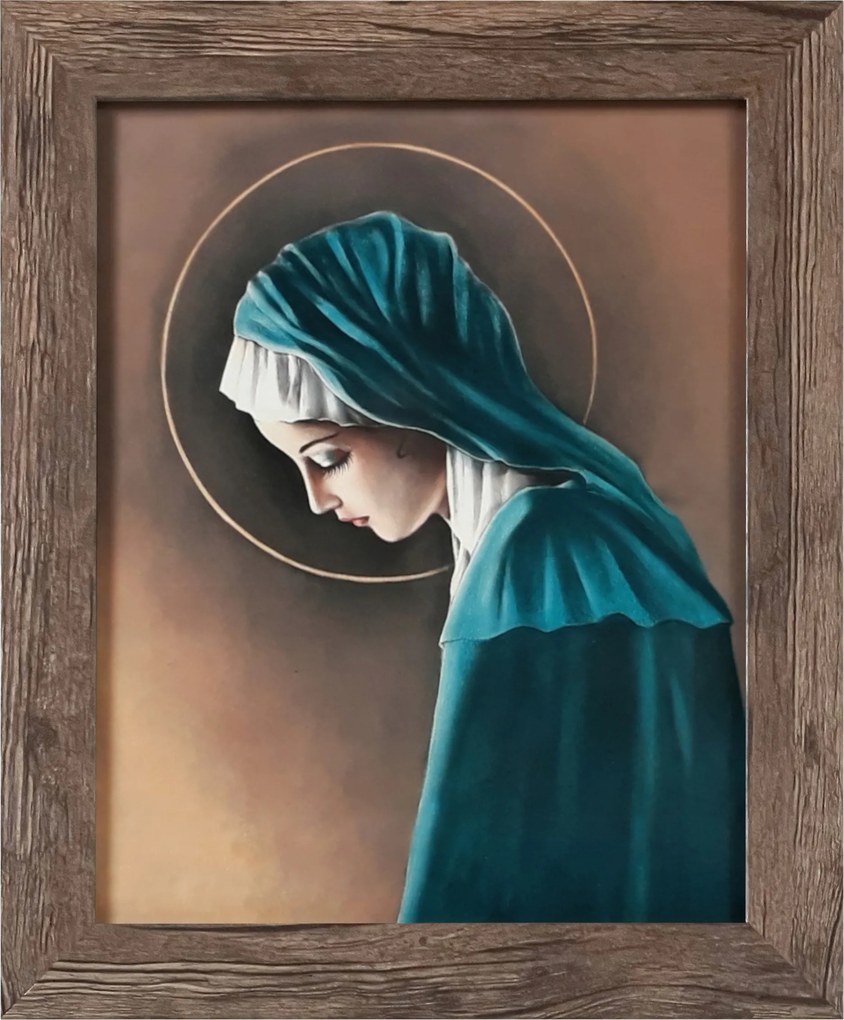 Vászonkép 30x25 Mária Szűz Mária Tölgy Keret