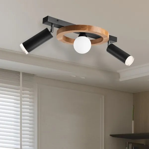 Spotlámpa OTIS 1xG9/5W/230V + 2xE27/15W/230V tölgy