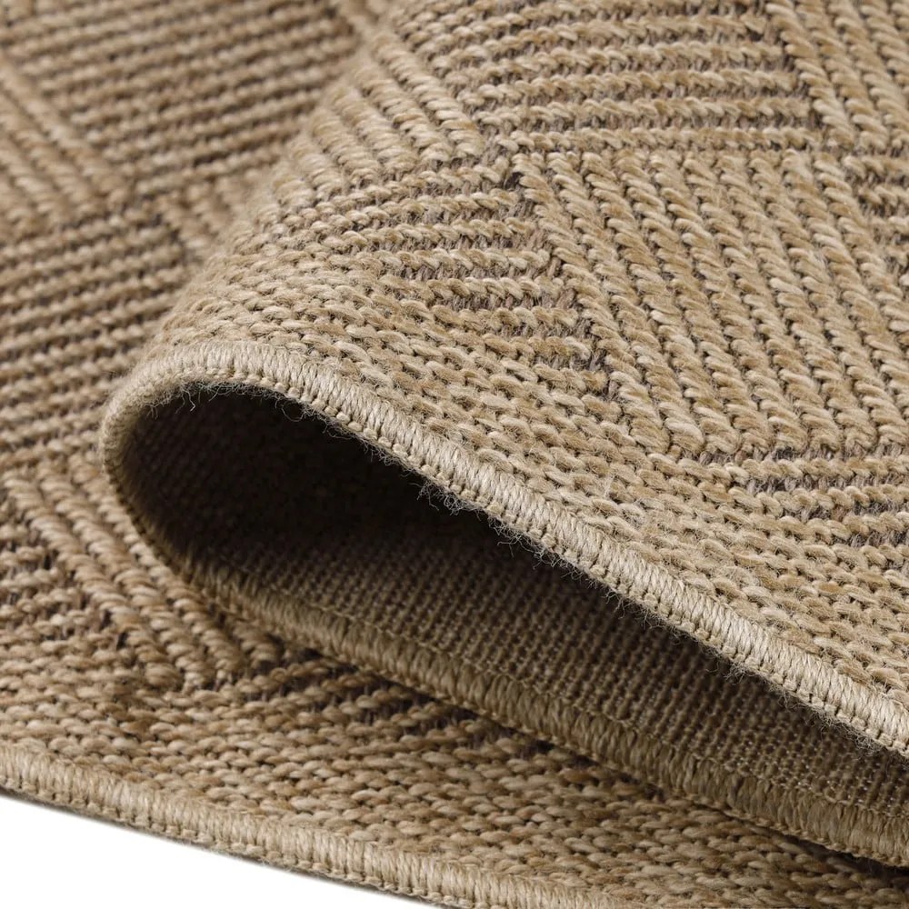 Fekete-natúr színű kültéri futószőnyeg 80x250 cm Dhaka – Ayyildiz Carpets