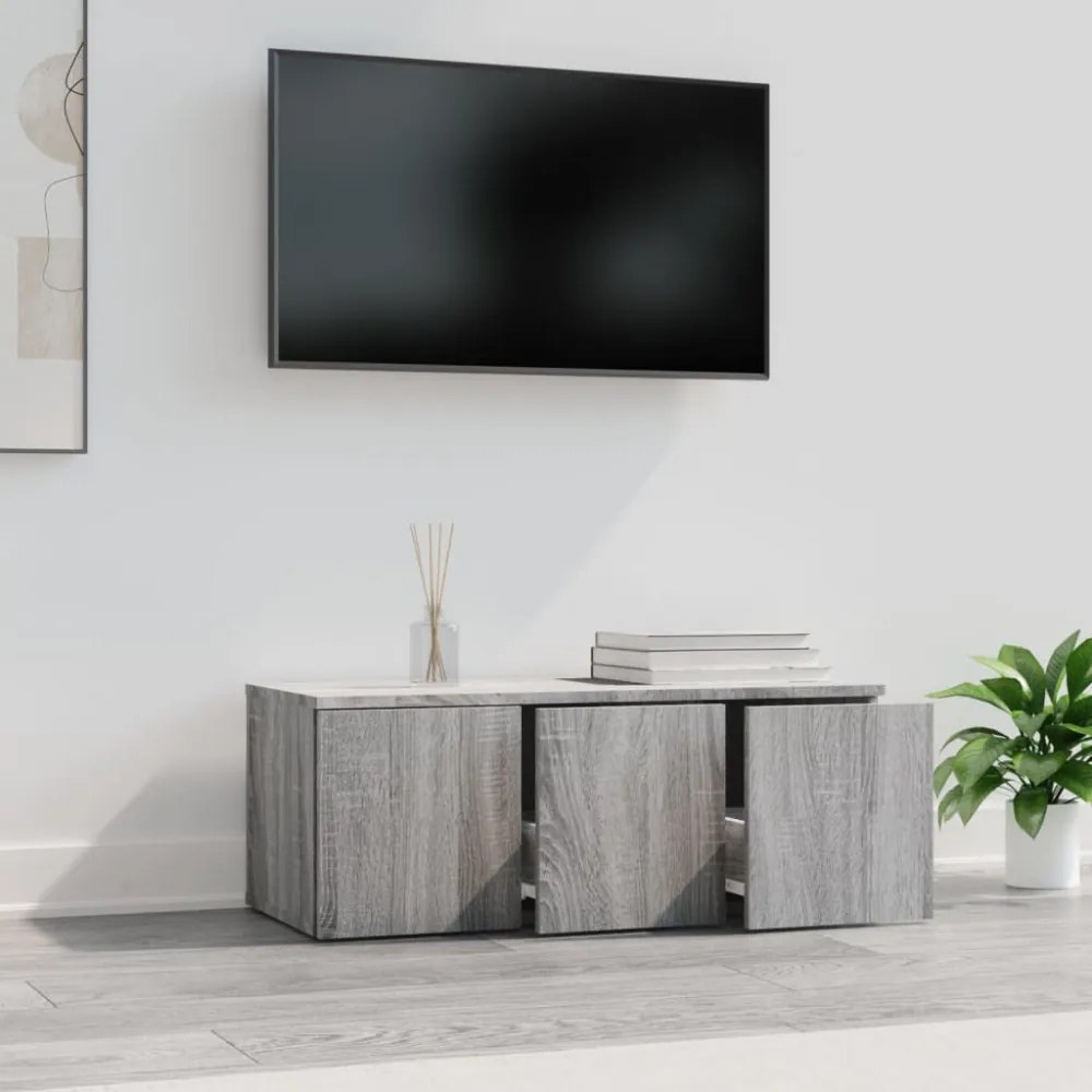 szürke sonoma színű szerelt fa TV-szekrény 80x34x30 cm