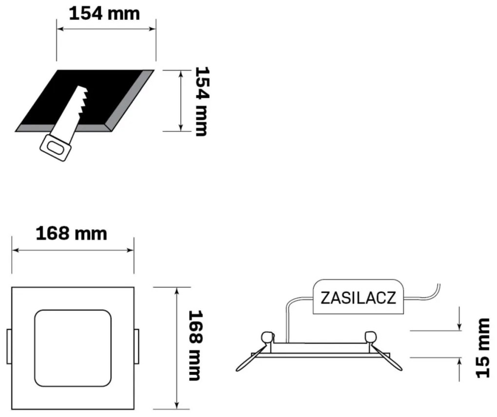 Polux RIGEL 324146 Beépíthető spotlámpa 1x10W/LED 4000K 1200lm IP20