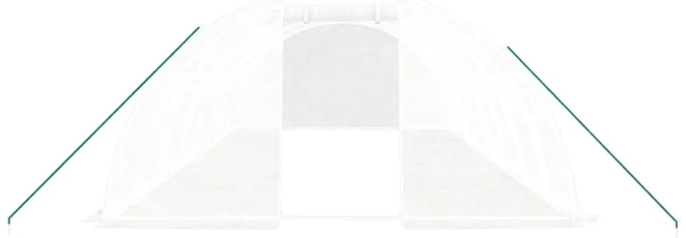fehér acélvázas melegház 32 m² 8 x 4 x 2 m