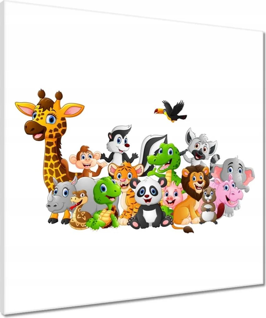 Vászonkép 60x60 Vidám állatcsoport