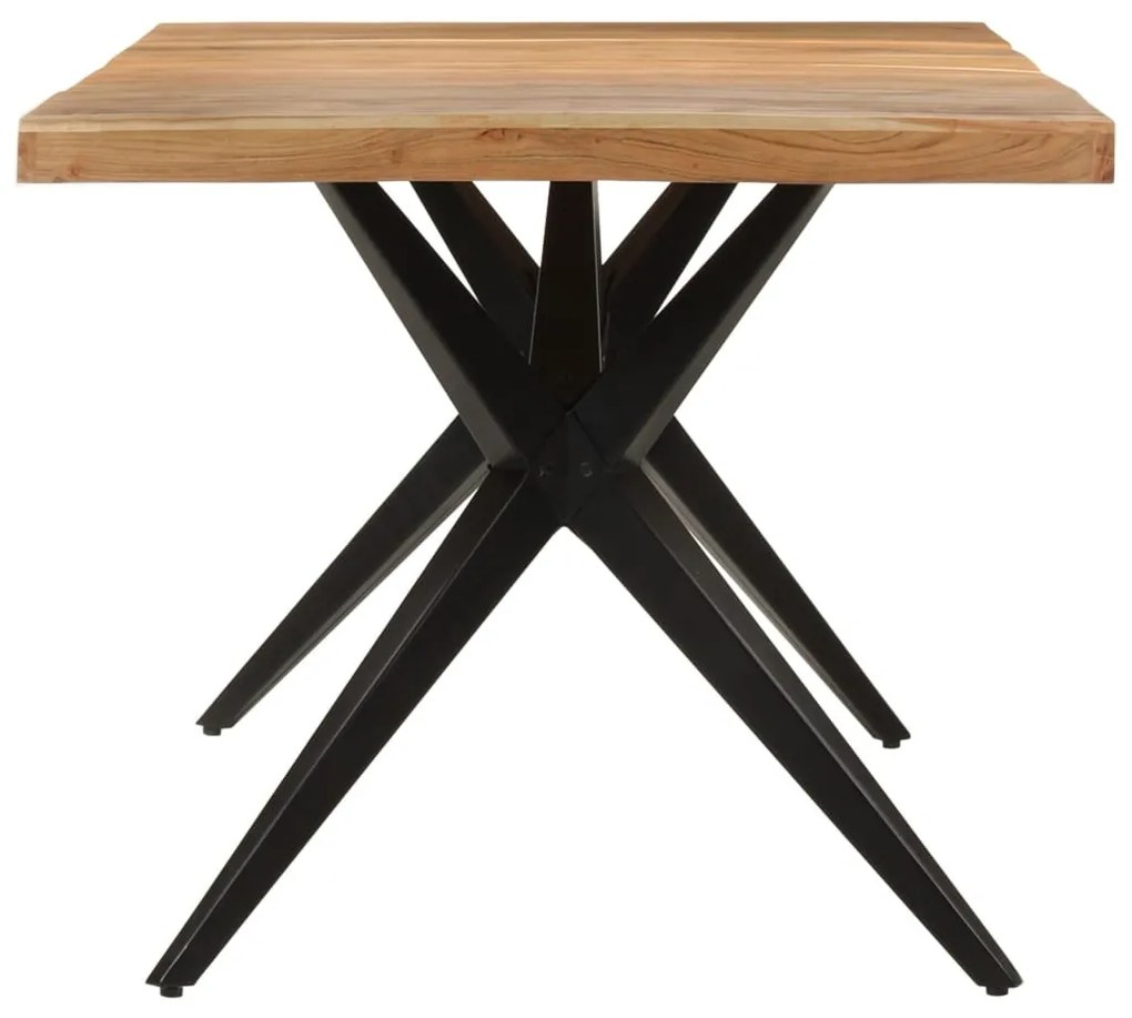 Fekete tömör akácfa étkezőasztal 180 x 90 x 77 cm