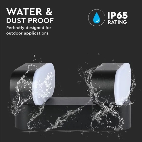 LED Kültéri flexibilis fali lámpa 2xLED/12W/230V IP65 fekete