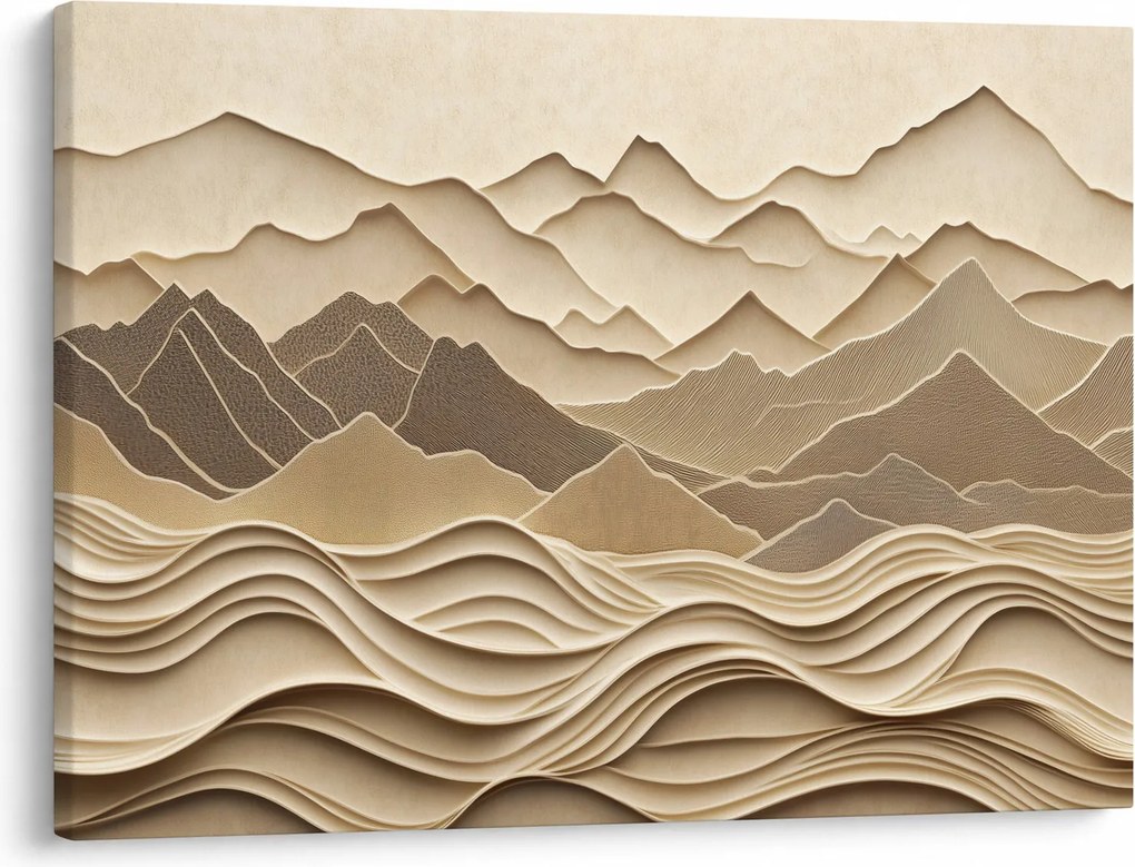 Kép - 3D hegyvonalak (70x50 cm)