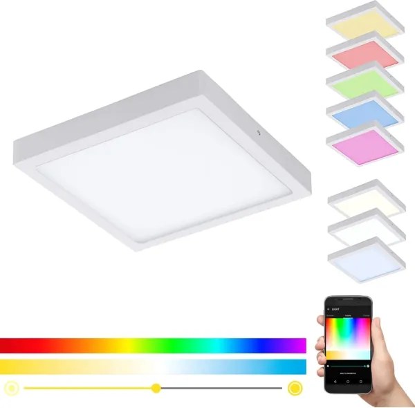 Eglo 33209 - LED RGBW dimmelhető mennyezeti lámpa FUEVA-C LED/21W/230V 30x30 cm fehér