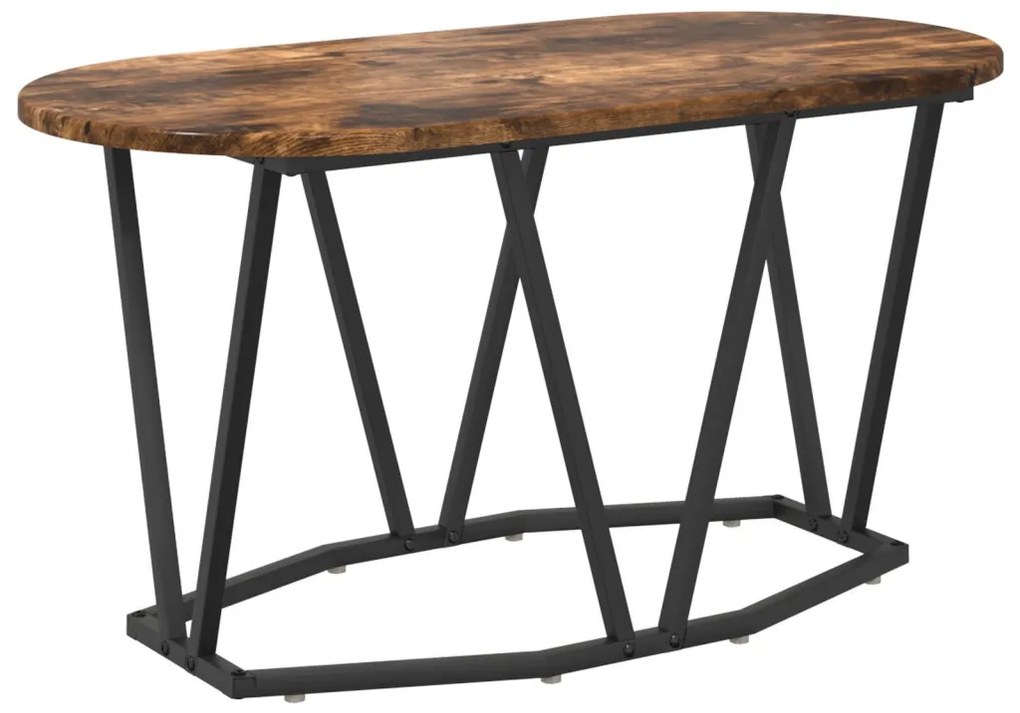Kávézóasztal Füstölt Tölgy 80x40x40,5 cm Iparilag Kezelt Fa és Fém