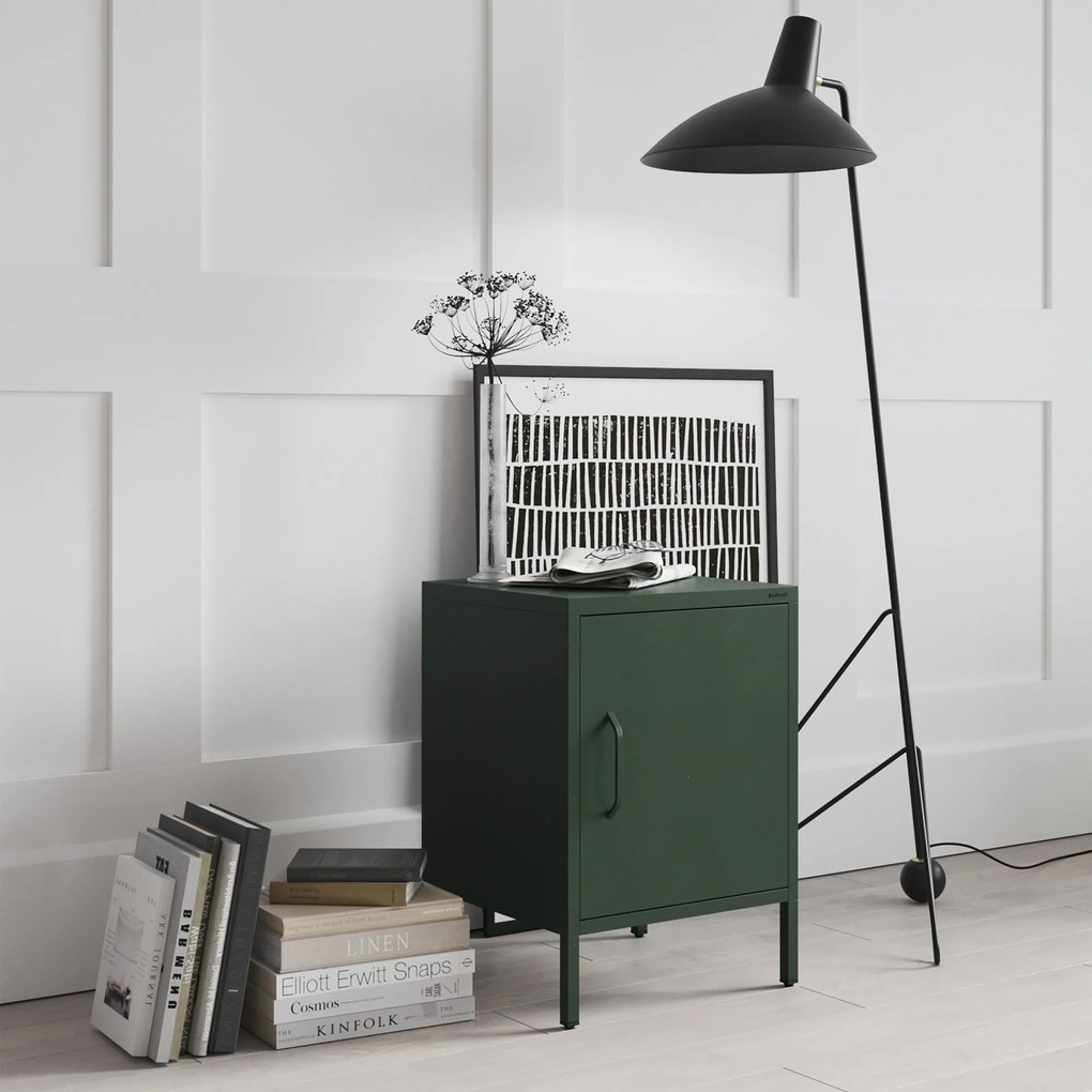 Éjjeliszekrény MIA, 424 x 595 x 400 mm, Modern: palack zöld szín