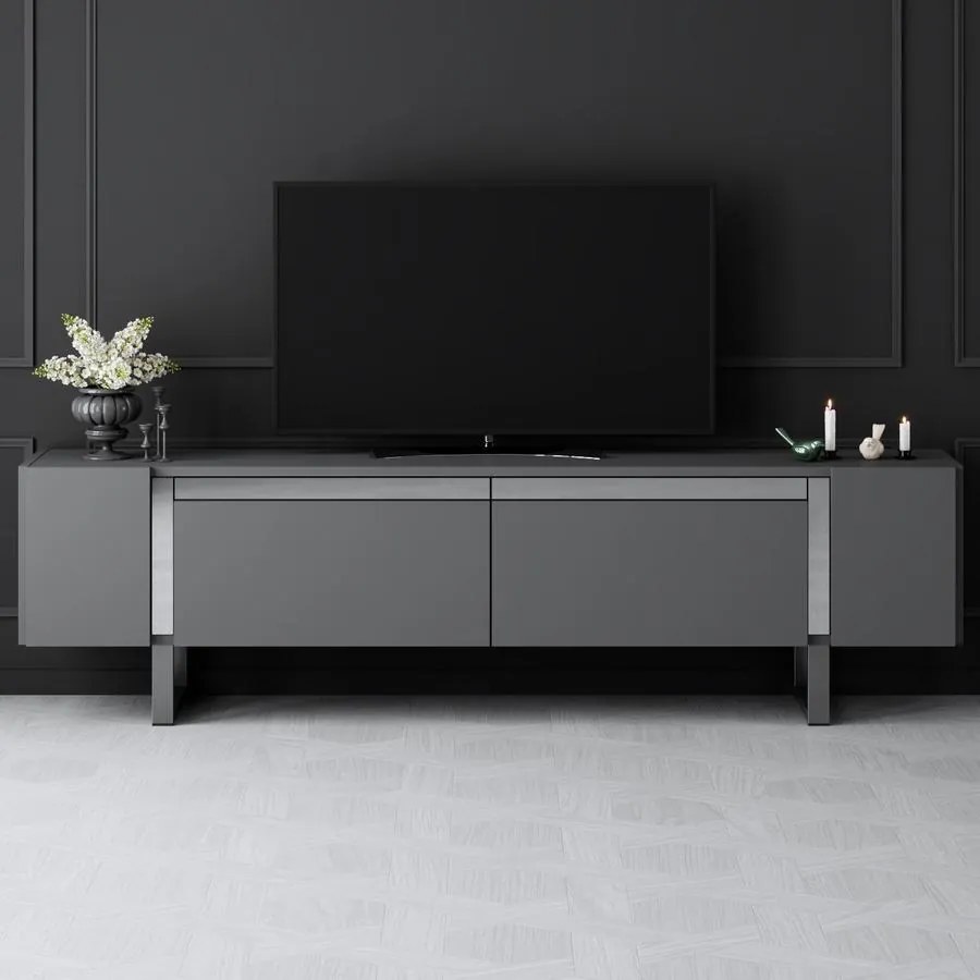 TV szekrény Yildiz - Anthracite, Silver