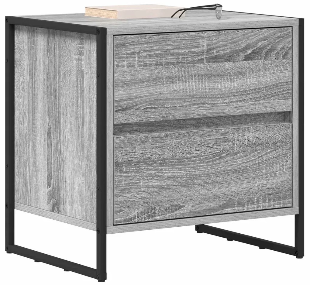 Éjjeli asztal 2 pcs Szürke Sonoma 50 x 39.5 x 50 cm Faanyag
