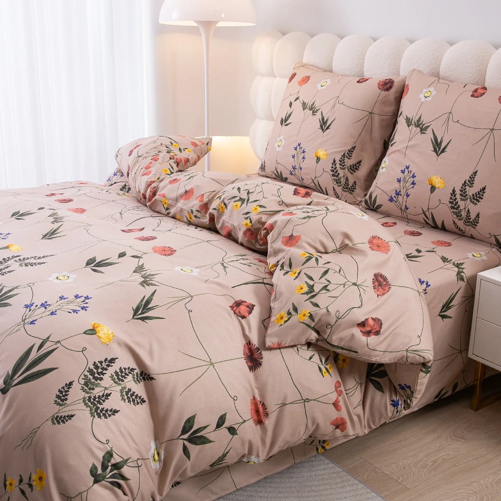 Pamut ágynemű HERBAR BLEND bézs Ágyneműhuzat mérete: 70 x 90 cm | 140 x 200 cm