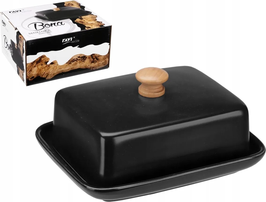 Modern Vajtartó Fedővel Fekete+bambusz