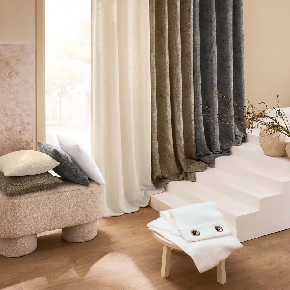 Antracitszürke zsenília függöny 140x260 cm Leo – douceur d'intérieur