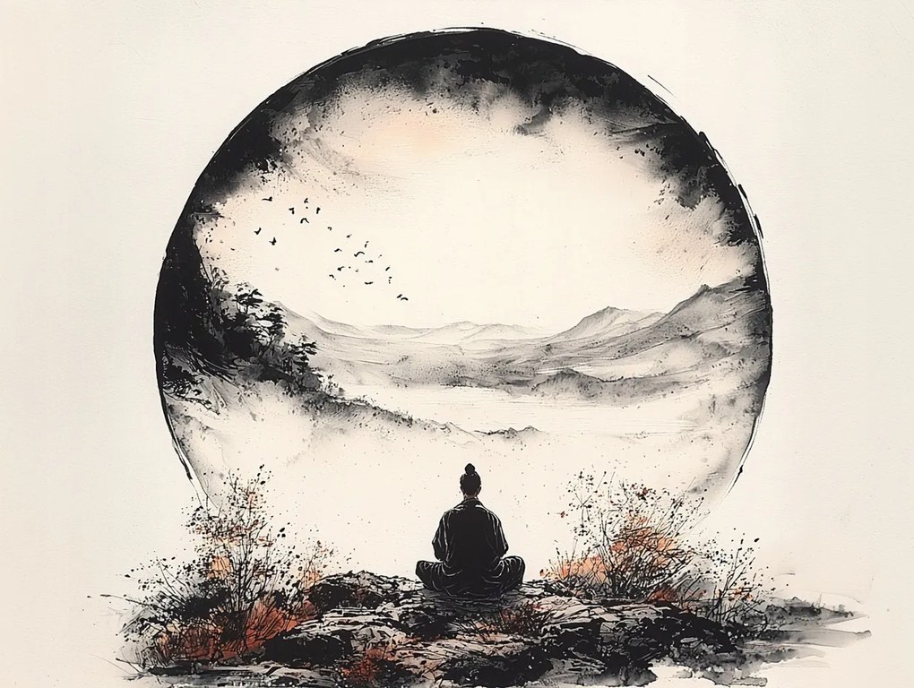 Vászonkép Canvas Szerzetes Meditáció Harmónia Zen Orient Japán 100x75