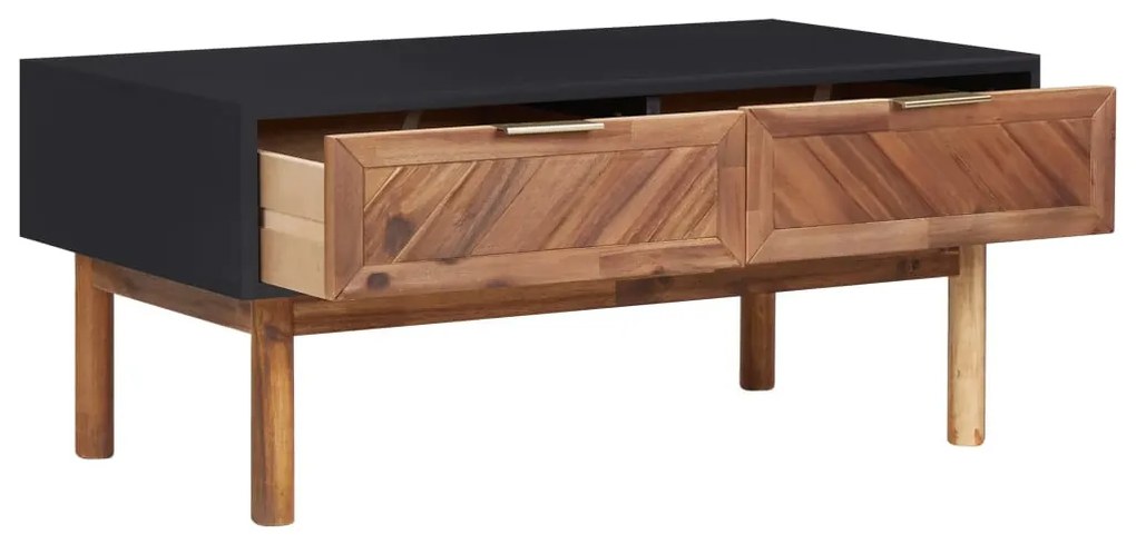 Tömör akácfa és MDF dohányzóasztal 90 x 50 x 40 cm