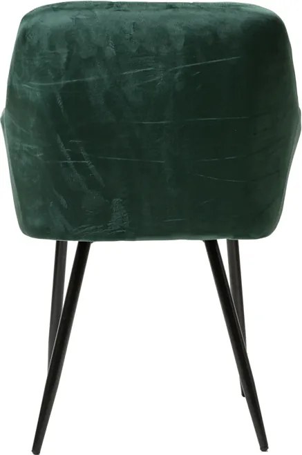 Sötétzöld MARLEN VELVET étkezőszék fekete lábakkal