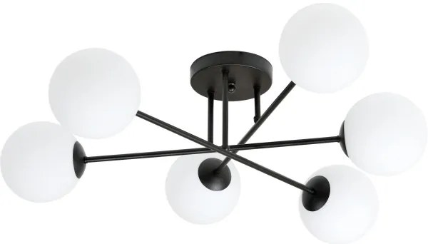 Csillár ROMA 6xE14/10W/230V fekete/fehér