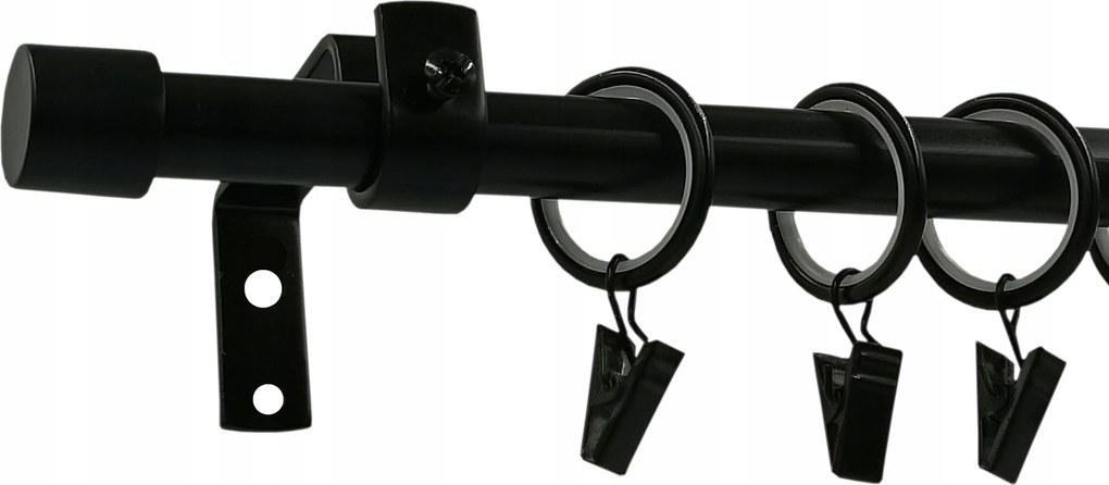 Függönykarnis Fekete Loft Ø16mm Luna 360cm csendes kerekek