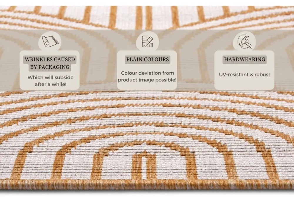 Okkersárga kültéri szőnyeg 80x150 cm Pangli Ochre – Hanse Home