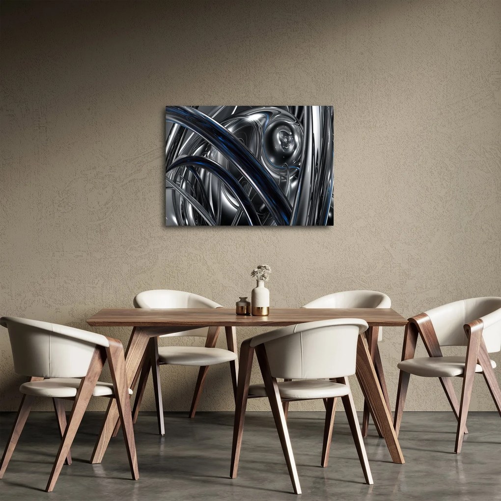 Kék és szürke absztrakció kép (70x50 cm)