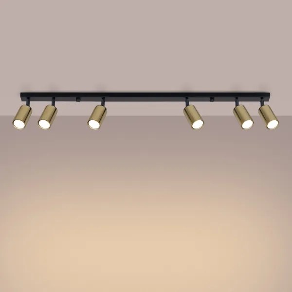 Sollux SL.1388 - Spotlámpa WINX 6xGU10/10W/230V fekete/arany