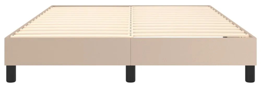cappuccino színű műbőr rugós ágykeret 140 x 190 cm