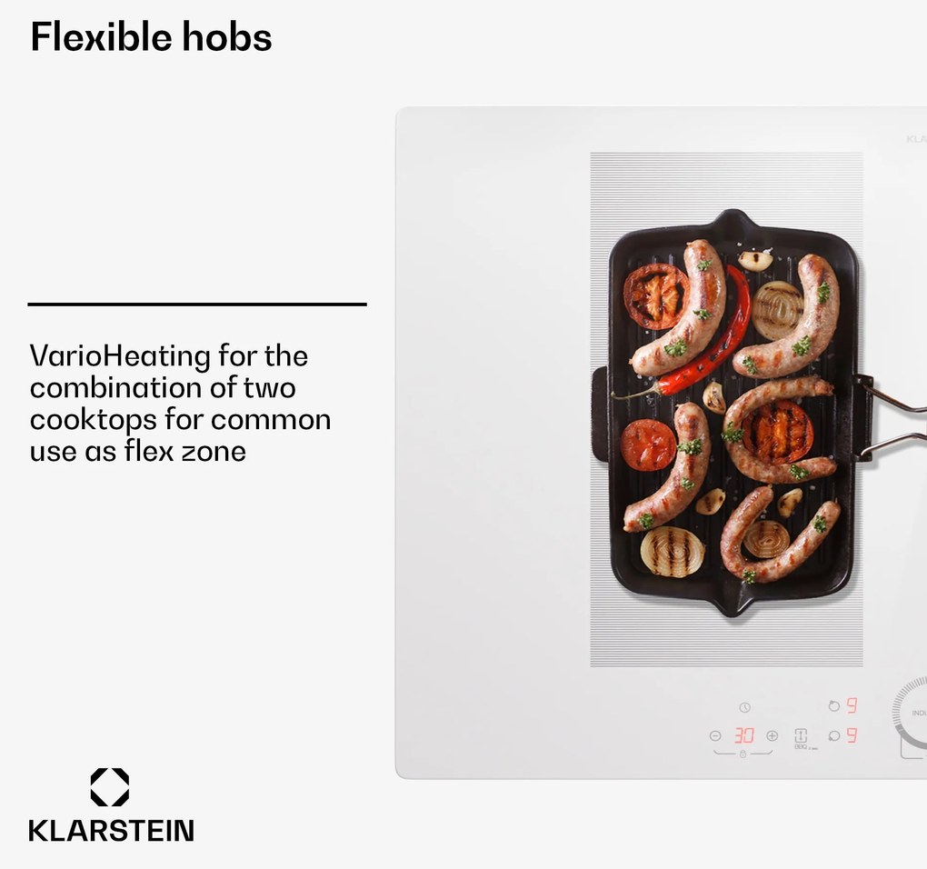 Klarstein Delicatessa 77 Flex beépíthető indukciós főzőlap 4 zóna 7000 W