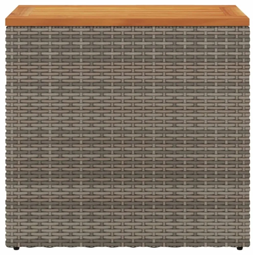 szürke polyrattan falapos kerti kisasztal 58 x 27,5 x 55 cm