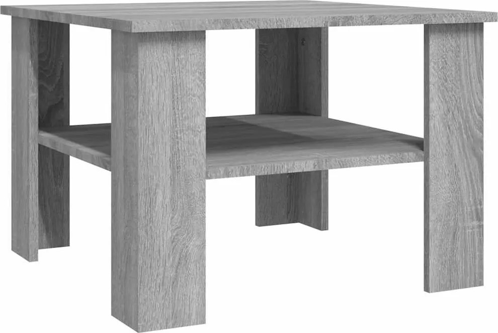 vidaXL szürke sonoma színű szerelt fa dohányzóasztal 60x60x42 cm
