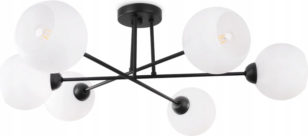 Mennyezeti Lámpa Lógó Csillár Fekete Fehér Gömbök Loft Modern Asztal Felett