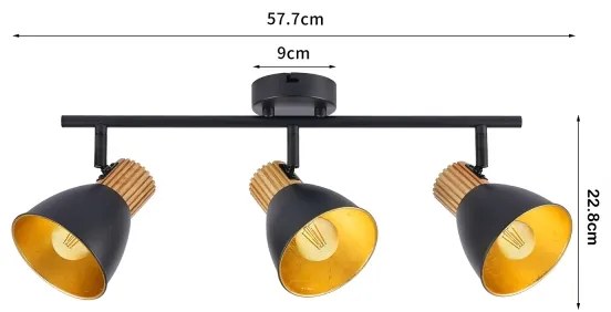 Brilagi - Spotlámpa ODENSE 3xE14/10W/230V kaucsukfa/fekete