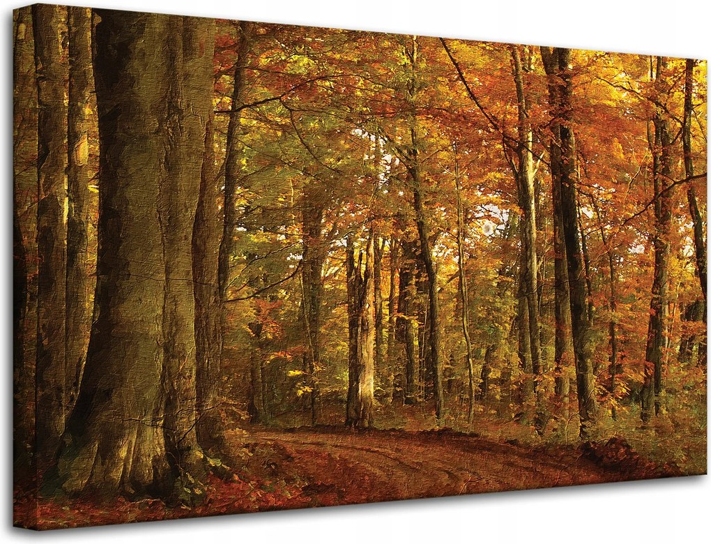 Vászonkép Pasztell stílus Fák Erdő Ősz 80x50 cm